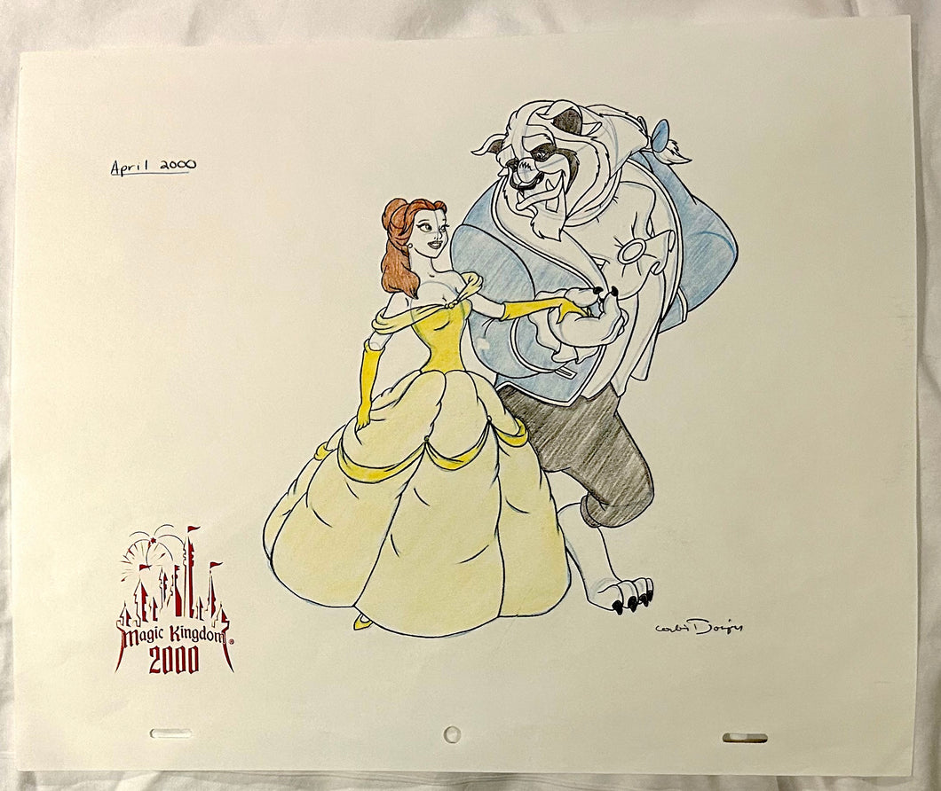 Beauty and the Beast - Original Art of Disney Drawing Sketch
