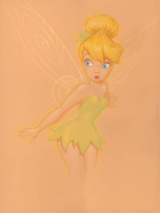Animation Collection Original Production Animation Drawing of Tinker Bell  from Peter Pan 1953 Signed By Marc Davis